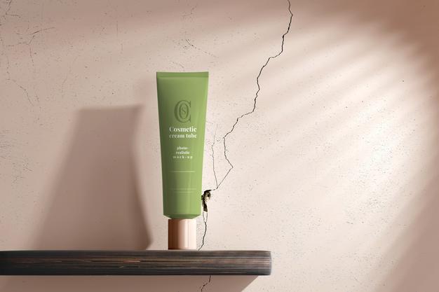 Free Cosmetic Cream Tube Mockup Psd