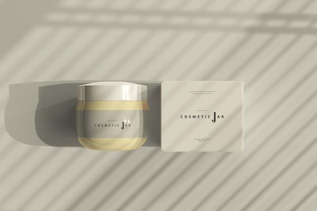 Free Cosmetic Jar And Box Mockup On Shadows Psd