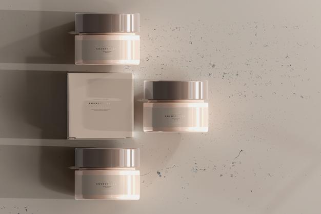 Free Cosmetic Jar And Box Mockup Psd