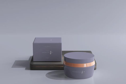 Free Cosmetic Jar And Box Mockup Psd