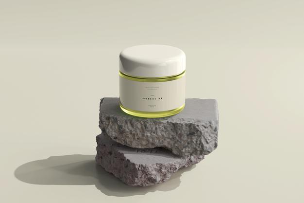 Free Cosmetic Jar Mockup Psd