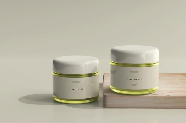 Free Cosmetic Jar Mockup Psd