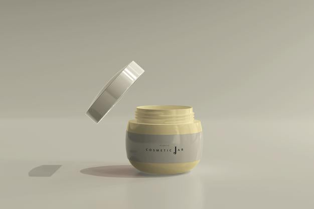 Free Cosmetic Jar Mockup With Lid Psd