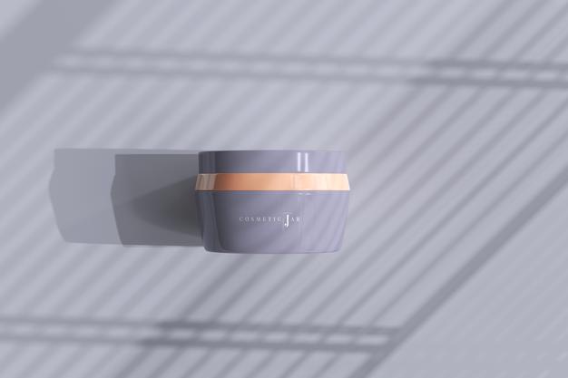 Free Cosmetic Jar Mockup With Shadows Psd