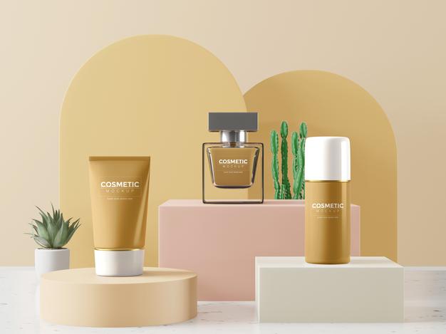 Free Cosmetic Product Packaging Mockup Psd