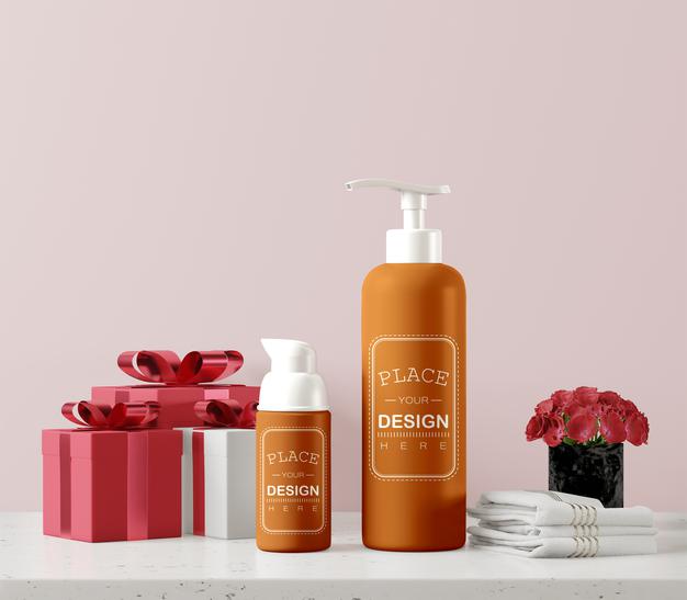 Free Cosmetic Product Packaging Mockup Psd