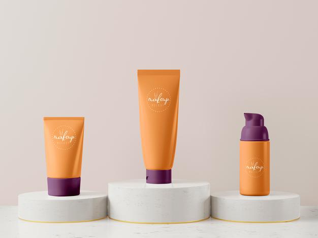 Free Cosmetic Product Packaging Mockup Psd