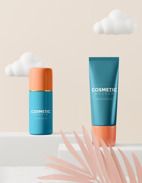 Free Cosmetic Product Packaging Mockup Psd