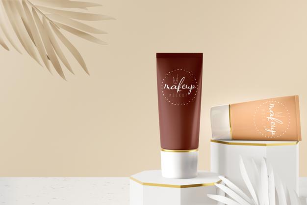 Free Cosmetic Product Packaging Mockup Psd