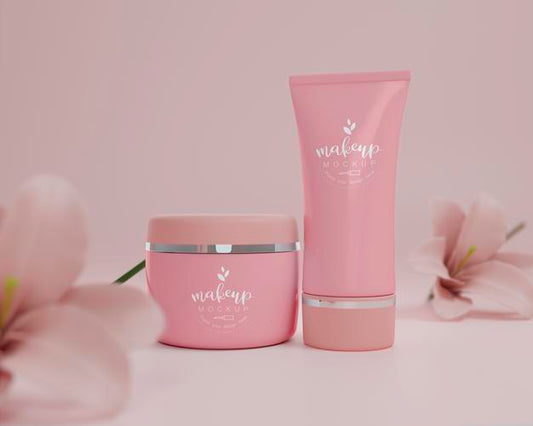 Free Cosmetic Products Assortment Mockup Psd