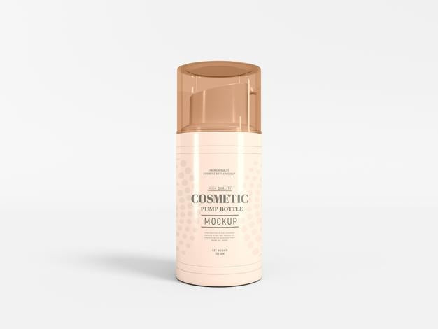 Free Cosmetic Pump Bottle Mockup Psd