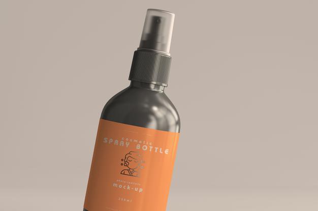 Free Cosmetic Spray Bottle Mockup Psd