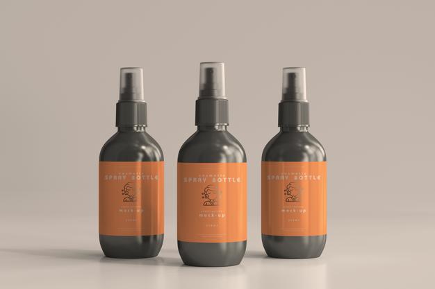 Free Cosmetic Spray Bottle Mockup Psd