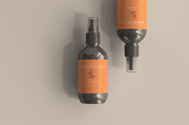 Free Cosmetic Spray Bottle Mockup Psd