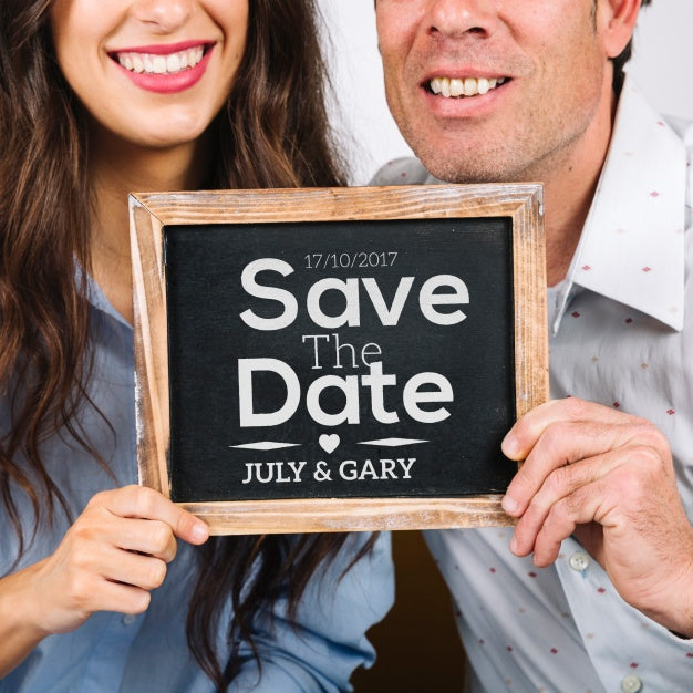 Free Couple Holding Slate Psd