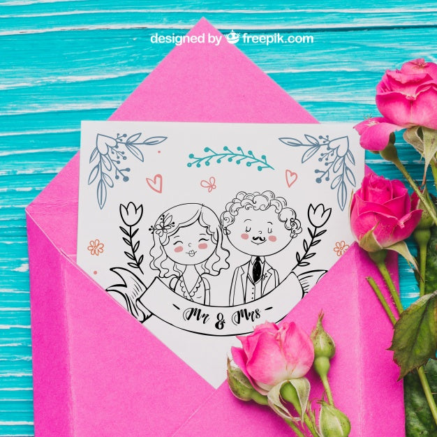 Free Couple Postcard Concept Psd