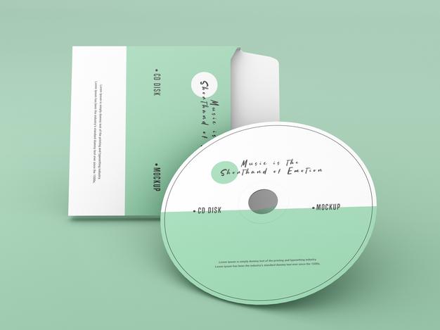 Free Cover And Compact Disc Mockup Psd