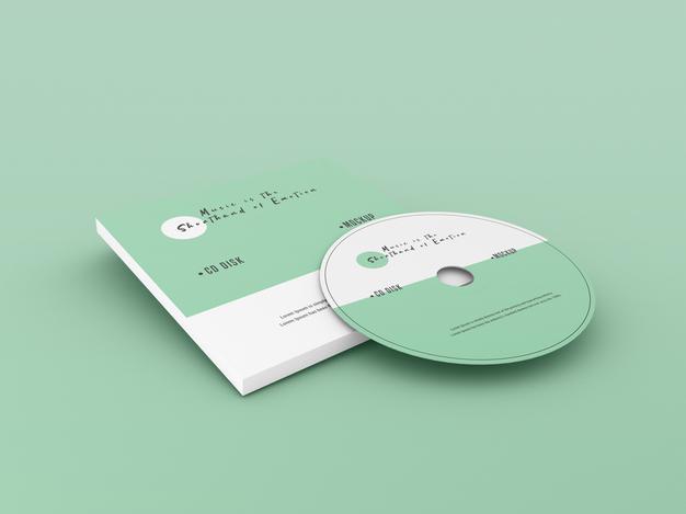 Free Cover And Compact Disc Mockup Psd