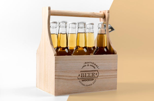 Free Craft Beer Arrangement Concept Mock-Up Psd