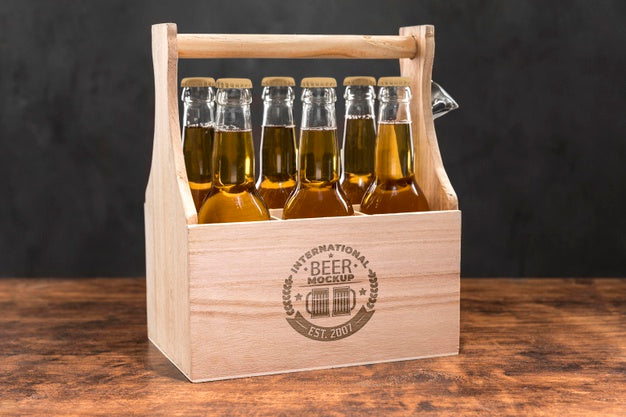 Free Craft Beer Arrangement Concept Mock-Up Psd