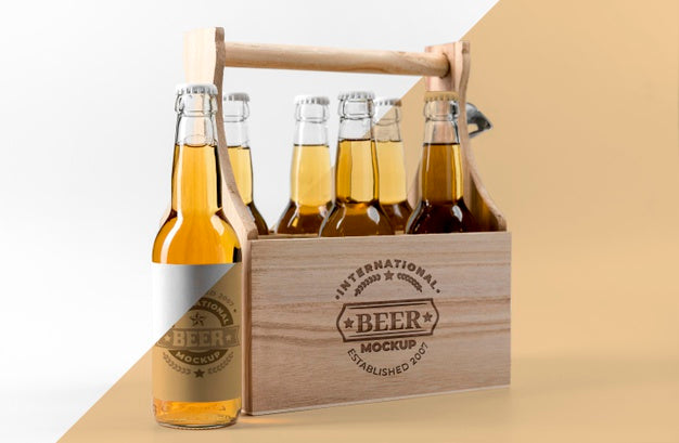 Free Craft Beer Arrangement Concept Mock-Up Psd