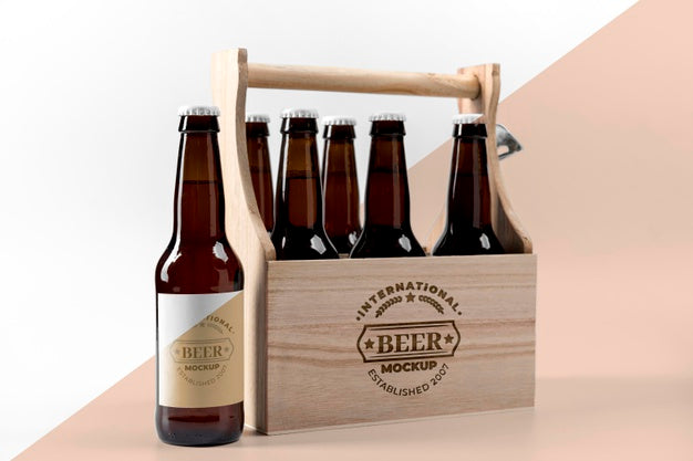 Free Craft Beer Arrangement Concept Mock-Up Psd