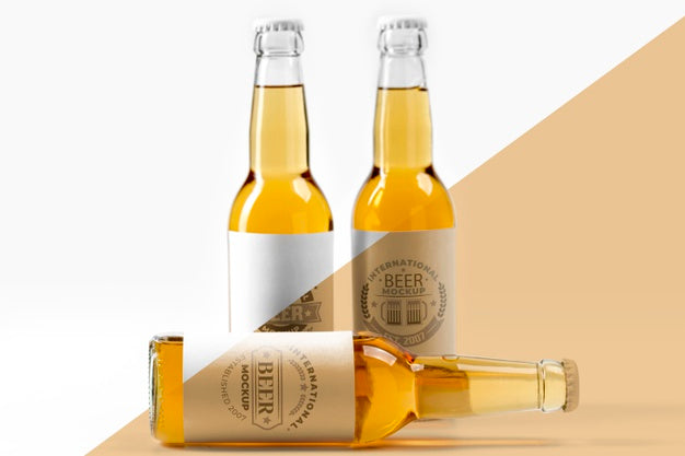 Free Craft Beer Arrangement Concept Mock-Up Psd