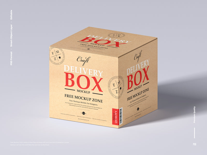 Free Craft Delivery Box Mockup