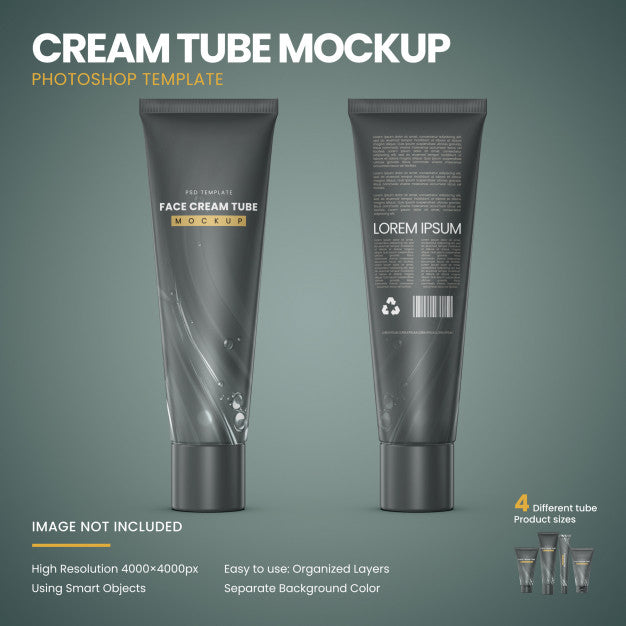 Free Cream Tube Mockup Psd