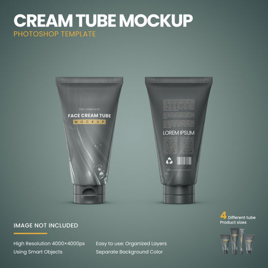 Free Cream Tube Mockup Psd