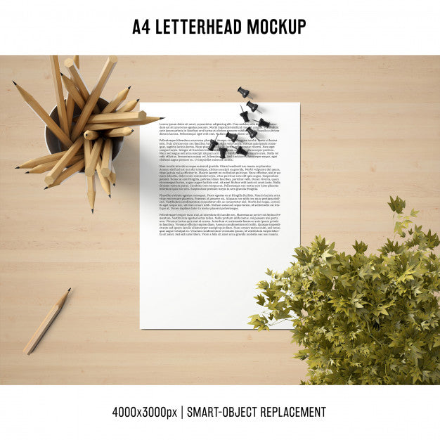 Free Creative A4 Letterhead Mockup Psd