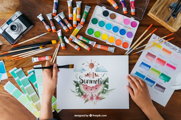 Free Creative Art And Paint Mockup Psd