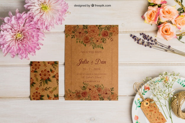 Free Creative Cardboard Wedding Set Psd