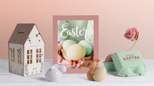 Free Creative Easter Mockup Composition Psd