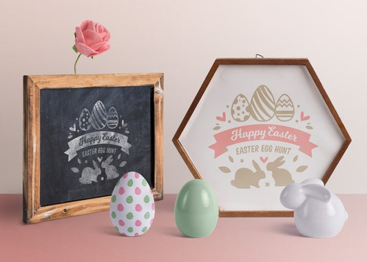 Free Creative Easter Mockup Composition Psd