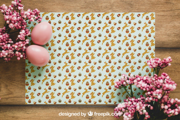 Free Creative Easter Pattern Mockup Psd