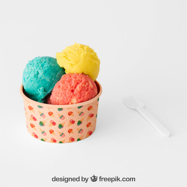 Free Creative Ice Cream Mockup Psd