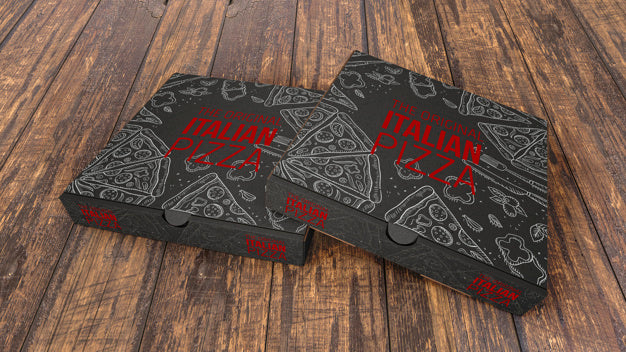 Free Creative Pizza Boxes Mockup Psd