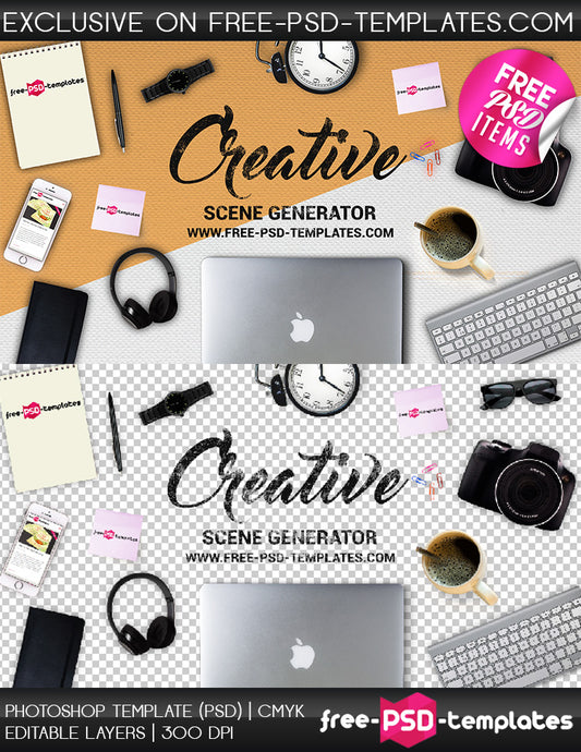 Free Creative Scene Psd Mockup