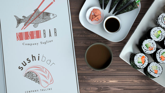 Free Creative Sushi Bar Menu Mockup Psd