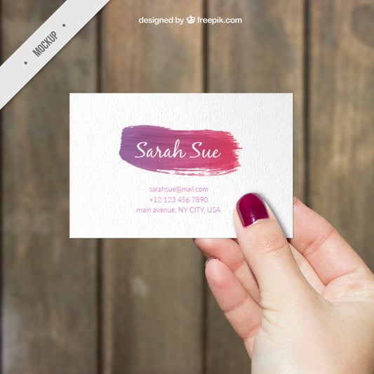 Free Creative Watercolor Corporative Card Mockup Psd