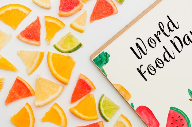 Free Cropped Cover Mockup With Fruits Psd