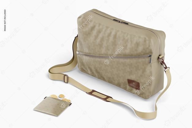 Free Crossbody Bag Mockup, Perspective Psd