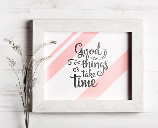 Free Cute Frame With Motivational Quote Psd