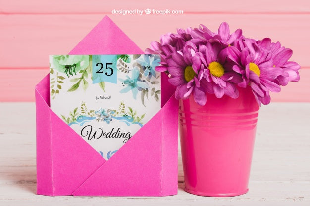 Free Cute Wedding Idea Mockup Psd