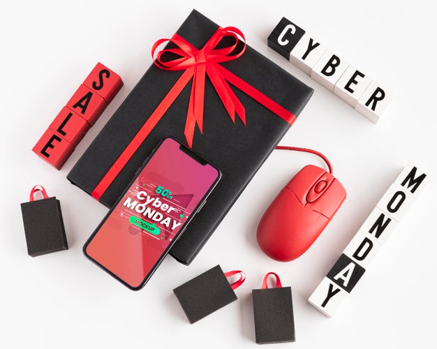 Free Cyber Monday Concept With Mock-Up Psd