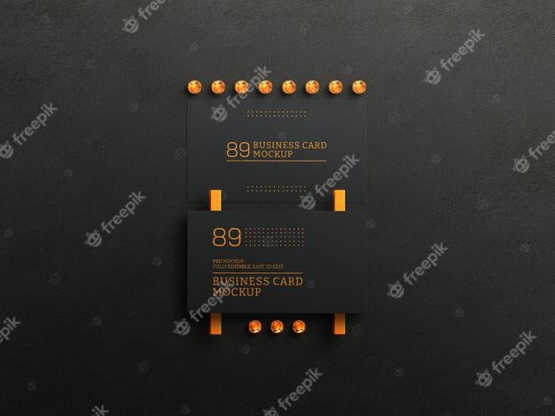 Free Dark Business Cards Mockup Psd