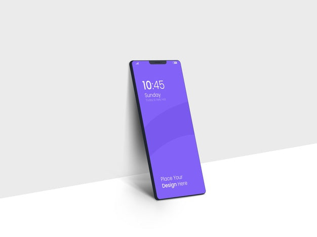 Free Dark Full Screen Smartphone Mockup Psd