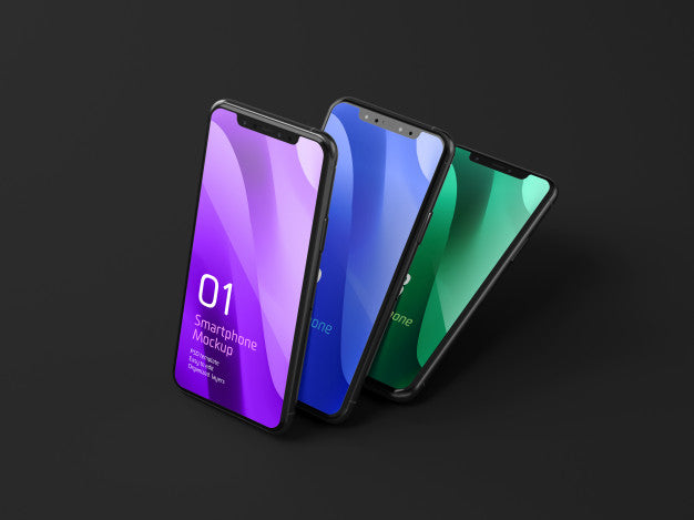 Free Dark Mobile Device Mockup Psd