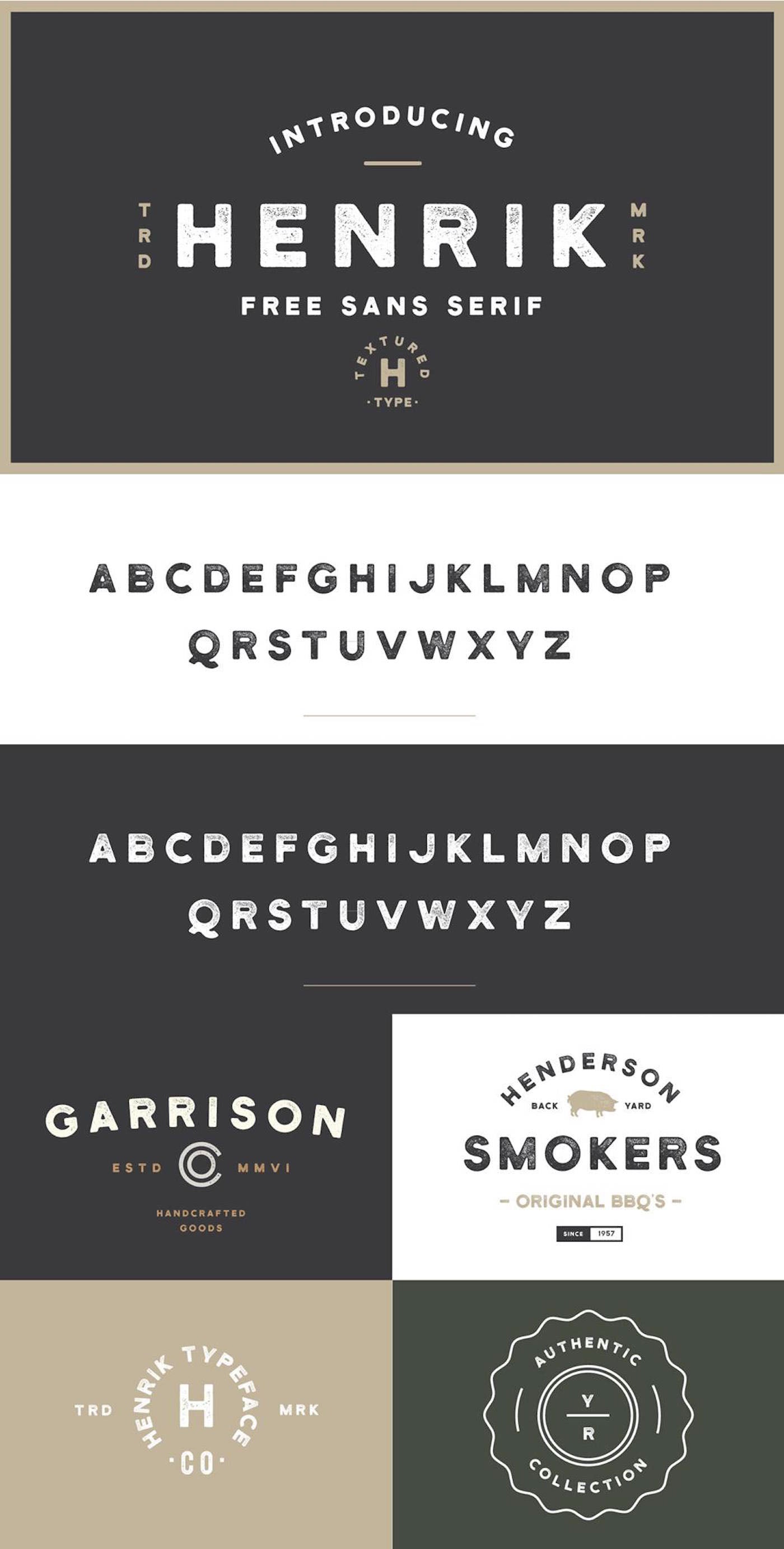 Free HENRIK - SANS SERIF TEXTURED FONT